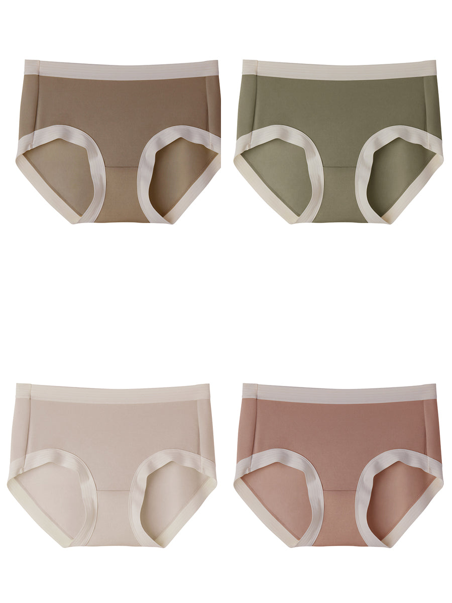 4 pièces sous-vêtements triangulaires doux taille moyenne pour femmes