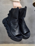 Women Fashion Genuine Leather Peep-toe Shoes