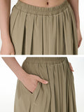 Women Summer Casual Solid Spliced Pocket Loose Pants