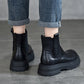 Women Vintage Leather Fleece-lined Chelsea Boots