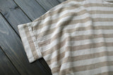 Striped Retro Literary Distressed Washed Loose Plus Size Dress