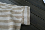 Striped Retro Literary Distressed Washed Loose Plus Size Dress