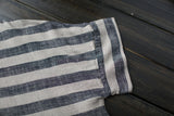 Striped Retro Literary Distressed Washed Loose Plus Size Dress