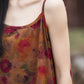 Women Summer Retro Floral Worn Loose Vest Dress