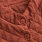 Women Vintage Plaid Solid Cotton Padded Jacket