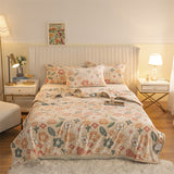 Polyester Soft Print Casual Bed Throw Blanket