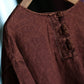 Women Retro Spring Linen Worn Knot Button Shirt