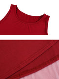 Women Casual Solid Summer Lace Spliced Vest Dress