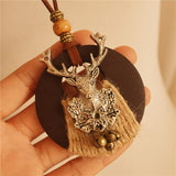 Vintage Christmas Elk Bell Necklace