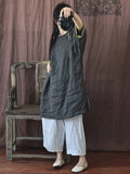 Women Vintage Spring Stripe Frog Split Hem Robe Dress