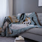 Couverture de ligne à motif de chat de dessin animé, serviette de canapé, couverture Jacquard 