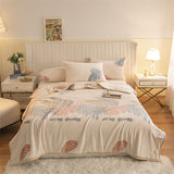 Polyester Soft Print Casual Bed Throw Blanket