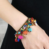 Women Bohemia Elephant Woven Turquoise Bracelet
