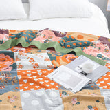 Summer Nap Breathable Floral 100% Cotton Sofa Throw Blanket Quilt