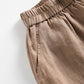 Pantalon en lin à jambes larges et poches décontractées pour femmes, couleur unie, été