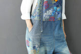 Vintage Distressed Patchwork Print Suspenders