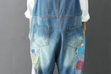 Vintage Distressed Patchwork Print Suspenders