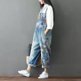 Vintage Distressed Patchwork Print Suspenders