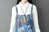 Vintage Distressed Patchwork Print Suspenders