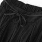 Women Summer Casual Solid Pocket Pleat Wide-leg Pants