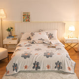 Polyester Soft Print Casual Bed Throw Blanket