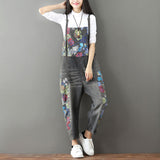 Vintage Distressed Patchwork Print Suspenders