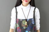 Vintage Distressed Patchwork Print Suspenders