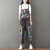 Vintage Distressed Patchwork Print Suspenders