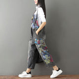 Vintage Distressed Patchwork Print Suspenders