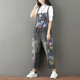 Vintage Distressed Patchwork Print Suspenders