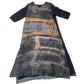 Women Summer Artsy Print Dual-Layer Ramie Dress