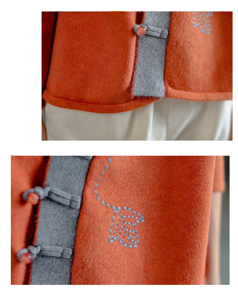 New Retro Printed Knitted Retro Cardigan Sweater