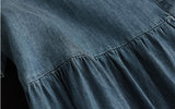 Vintage Lapel Cotton High Waist Stitching Slim Dress