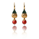 Long Pendant Gold-Plated Agate Earrings Ethnic Style Creative Retro Earrings