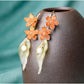 Niche Design National Style High-End Flower Earrings