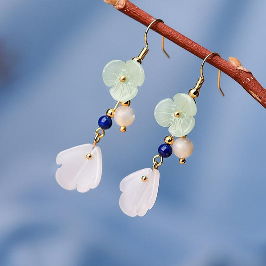 Boucles d'oreilles Agate verte Boucles d'oreilles vintage