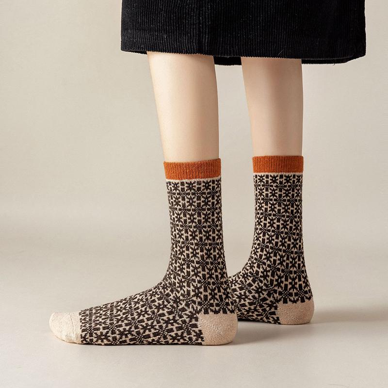 Women Winter Knitted Thick Warm Socks 2 Pairs
