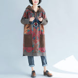 Plus Size Printed Vintage Distressed Dress