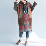Plus Size Printed Vintage Distressed Dress