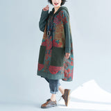 Plus Size Printed Vintage Distressed Dress