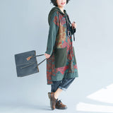 Plus Size Printed Vintage Distressed Dress