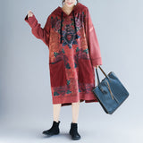 Plus Size Printed Vintage Distressed Dress