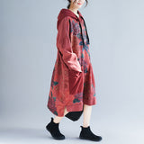 Plus Size Printed Vintage Distressed Dress