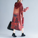 Plus Size Printed Vintage Distressed Dress