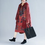 Plus Size Printed Vintage Distressed Dress