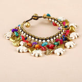 Women Bohemia Elephant Woven Turquoise Bracelet