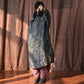 Women Winter Vintage Print Warm Frog Loose 100%Linen Robe