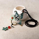 Alloy Butterfly Shell Flower Long Necklace