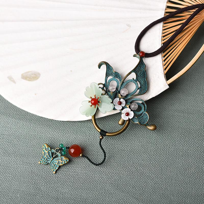 Alloy Butterfly Shell Flower Long Necklace