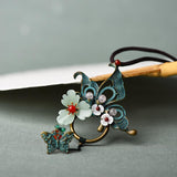 Alloy Butterfly Shell Flower Long Necklace